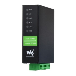 Industrial Serial Server 2-Ch RS485 to RJ45 Ethernet - PoE, Power Over Ethernet: With PoE