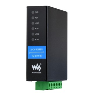 Industrial Serial Server 2-Ch RS485 to RJ45 Ethernet, PoE (Power Over Ethernet): Without PoE