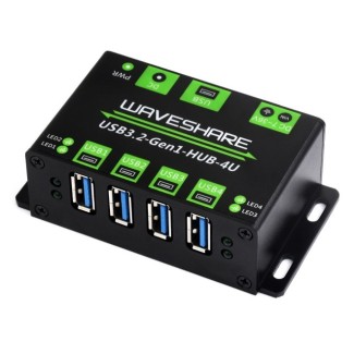 Waveshare 4-Ch USB 3.2 Gen1 Hub – Optional 7-36V Input Supply