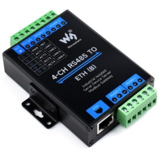 Industrial RS485 to Ethernet Converter (4-Ch), Power Over Ethernet: Without PoE
