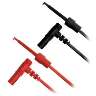 Banana 90deg to Hook Terminal – Red/Black 1m – Geti GT-L03