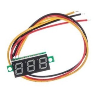 Panel Volt Meter 0-100V Three Wires - Red 0.28"