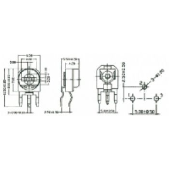 Trimmer 6mm Single Turn - 10Kohm (Vertical)