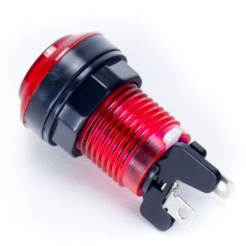 Arcade Push Button Illuminated - Red 33mm (Transparent)