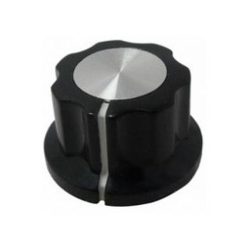 Potentiometer Knob 23x13mm - Black/Silver