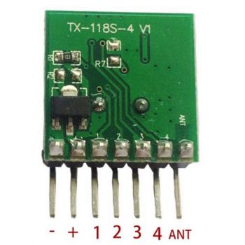 RF Link Transmitter and Receiver 4 Channel - 433MHz