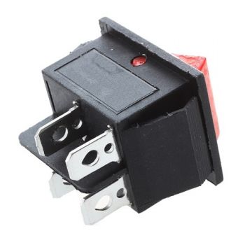Rocker Switch ON-OFF DPST 16A/250VAC Red