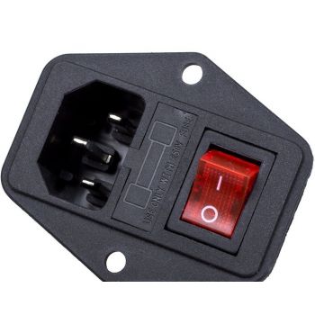 AC Connector for Panel with Switch