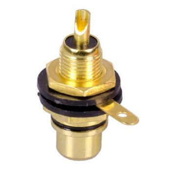 RCA Connector Female Black Gold Plated (Panel Mount)