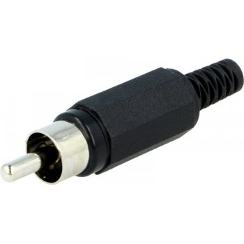 RCA Connector Μale Black (for Cable)