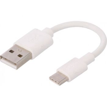 Καλώδιο USB A Αρσενικό σε C Αρσενικό - 0.1m Λευκό