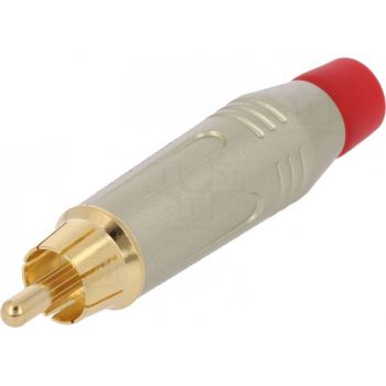 RCA Connector Μale Red Gold Plated (for Cable)