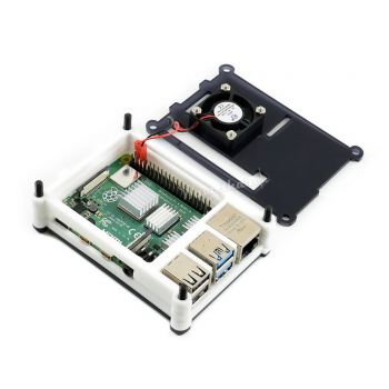Waveshare Case for Raspberry Pi 4 with Cooling Fan Black/White