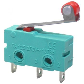 Microswitch Mini SPDT ON-(ON) - with Roller Lever
