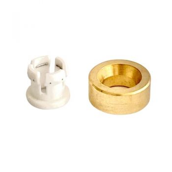 Bowden Clamp 6mm with Brass Ring - White
