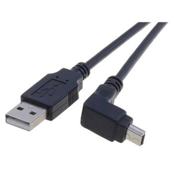 Καλώδιο USB 2.0 A σε USB B mini 1.8m Μαύρο (Angled)