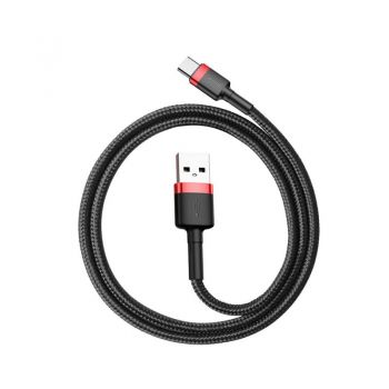 Καλώδιο USB A Αρσενικό σε C Αρσενικό - 0.5m Υφασμάτινο Κόκκινο