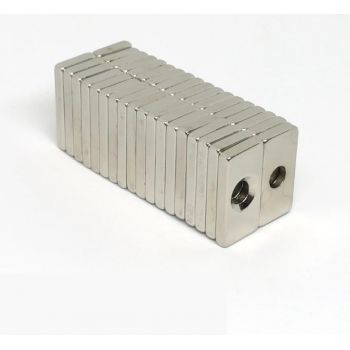 Block Magnet 1 Hole - 20x10x3mm - 1τμχ