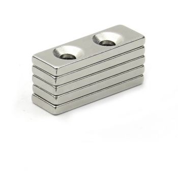 Block Magnet 2 Holes - 30x10x3mm - 1τμχ