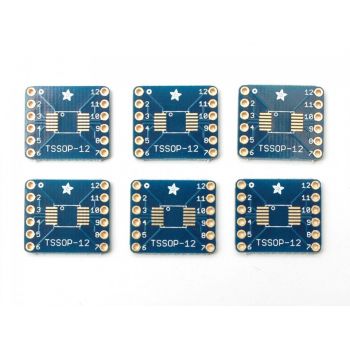 SMT Breakout PCB for SOIC-12 or TSSOP-12 - 6 Pack