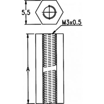Αποστάτης M3 Πλαστικός F/F L10mm