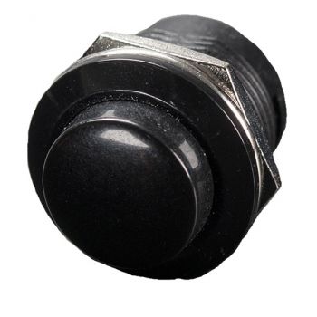 Momentary Button 16mm- Panel Mount (Black)