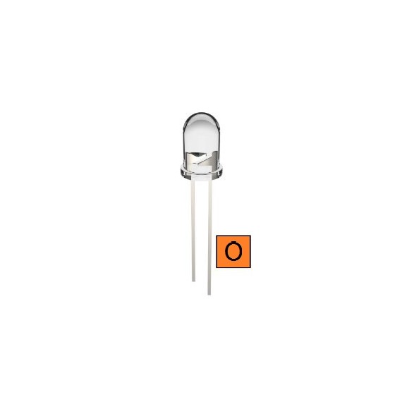 LED  Διάφανο 5mm Πορτοκαλί
