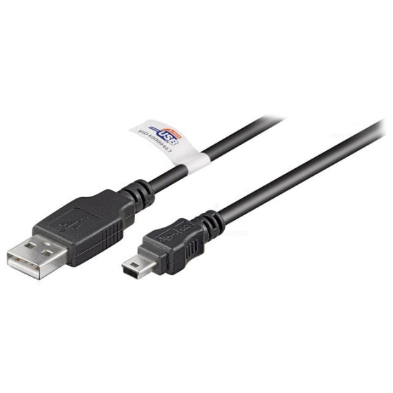 Καλώδιο USB 2.0 A σε USB B mini 1.8m Μαύρο