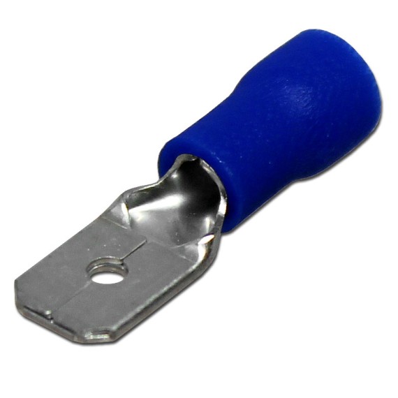 Ακροδέκτης Flat 6.4mm Male Blue (bag of 100)