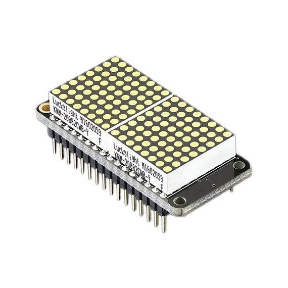 Adafruit 0.8" 8x16 LED Matrix FeatherWing Display Kit - White