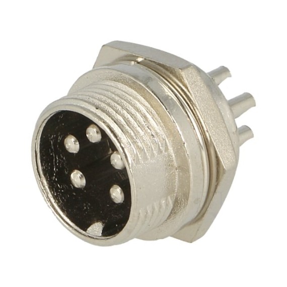 Microphone Connector Male 5-Pin - Panel Mount