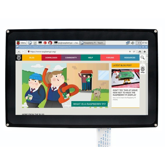 Pi Display 10.1" HDMI 1024x600 Capacitive Touchscreen USB