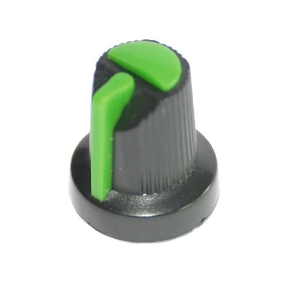 Knob 15x17mm Plastic 6mm - Green