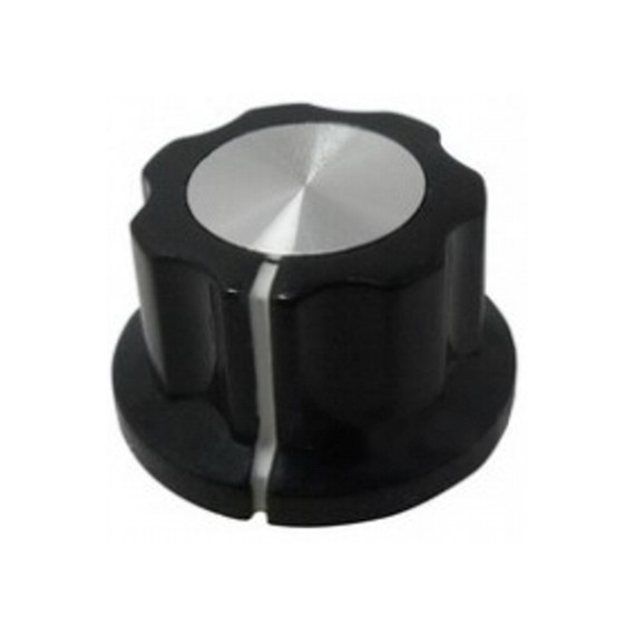 Potentiometer Knob 19x11mm - Black/Silver