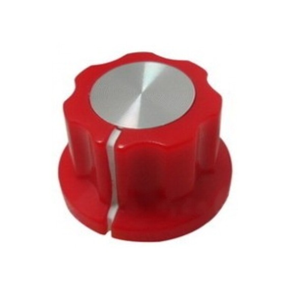 Potentiometer Knob 19x11mm - Red/Silver