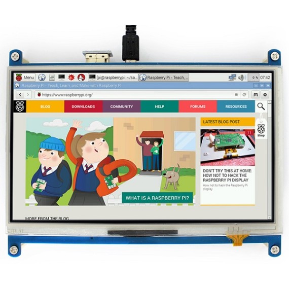 Pi Display 7" HDMI 1024x600 Resistive Touchscreen