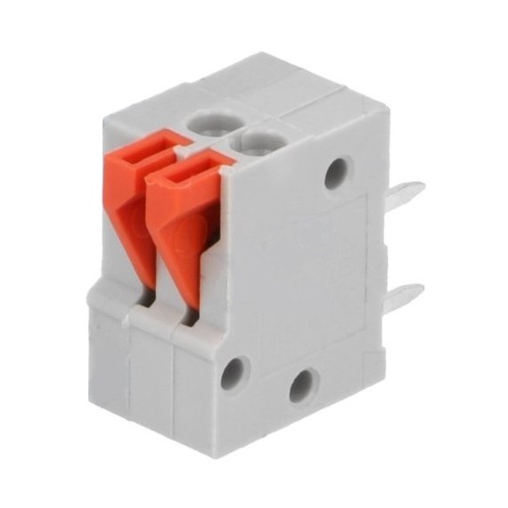 Spring Terminals - PCB Mount (2-Pin) 2.54mm Angled