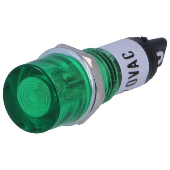 Neon Lamp Indicator 230VAC - 10mm Green