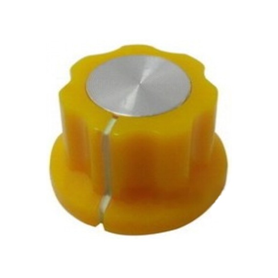 Potentiometer Knob 19x11mm - Yellow/Silver