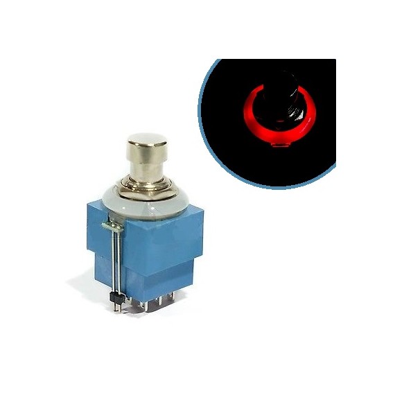 Stomp Switch 3PDT Latching - with Solder Lugs (LED Red)