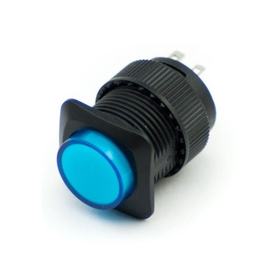 Illuminated Push Button - Momentary (16mm, Blue)