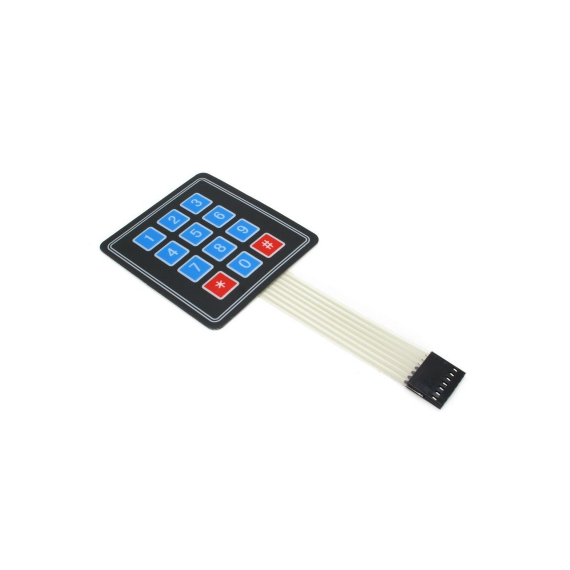 Sealed Membrane 3X4 Button Pad with Sticker