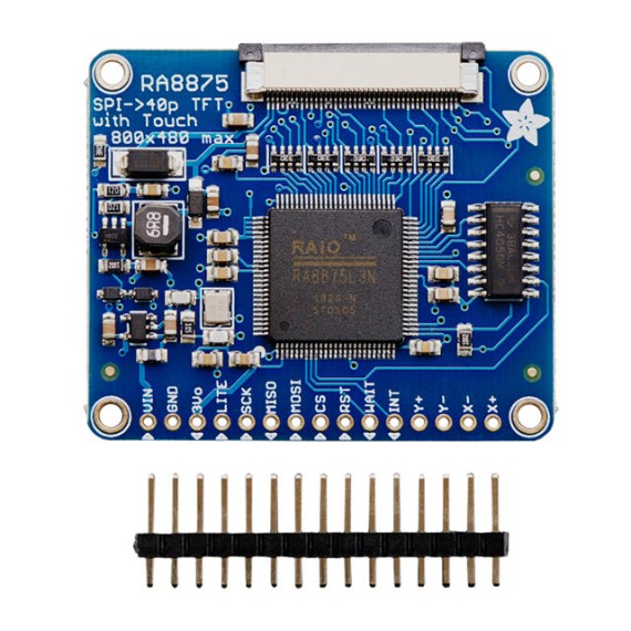 RA8875 Driver Board for 40-pin TFT Touch Displays - 800x480 Max