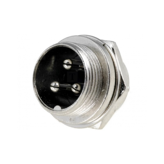 Microphone Connector Male 3-Pin - Panel Mount