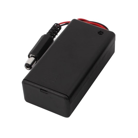 Battery Holder 1x9V with Jack 5.5x2.1mm & Switch