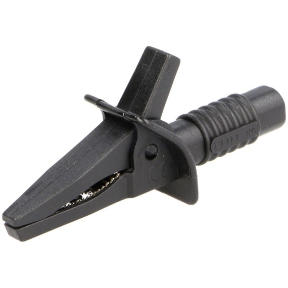 Crocodile Clip 10A Socket 4mm - Black
