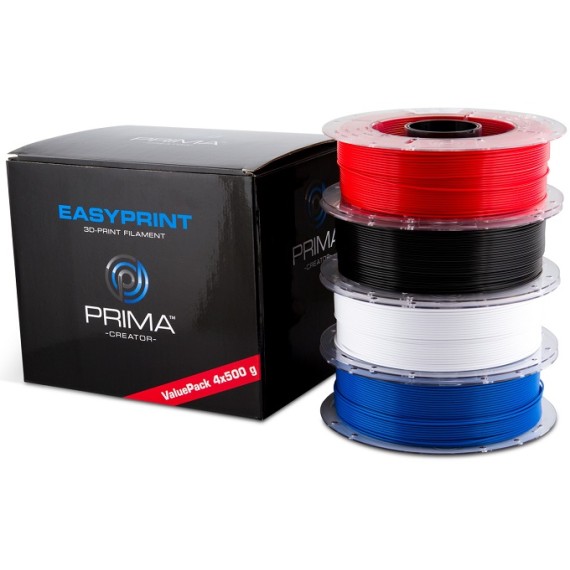 EasyPrint PLA Value Pack Standar - 1.75mm - 4x500g - White, Black, Red, Blue