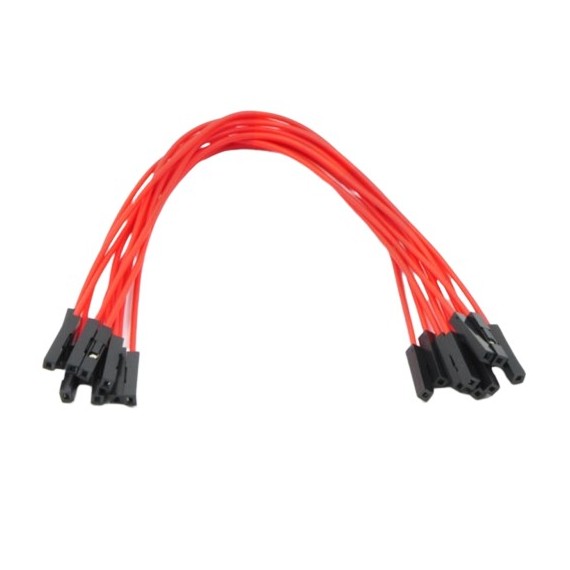 Jumper Wires 15cm Female to Female - Pack of 10 Red