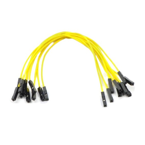 Jumper Wires 15cm Female to Female - Pack of 10 Yellow