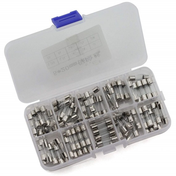 Glass Fuse 5x20 Assortment Kit 0.25-20A - 100pcs